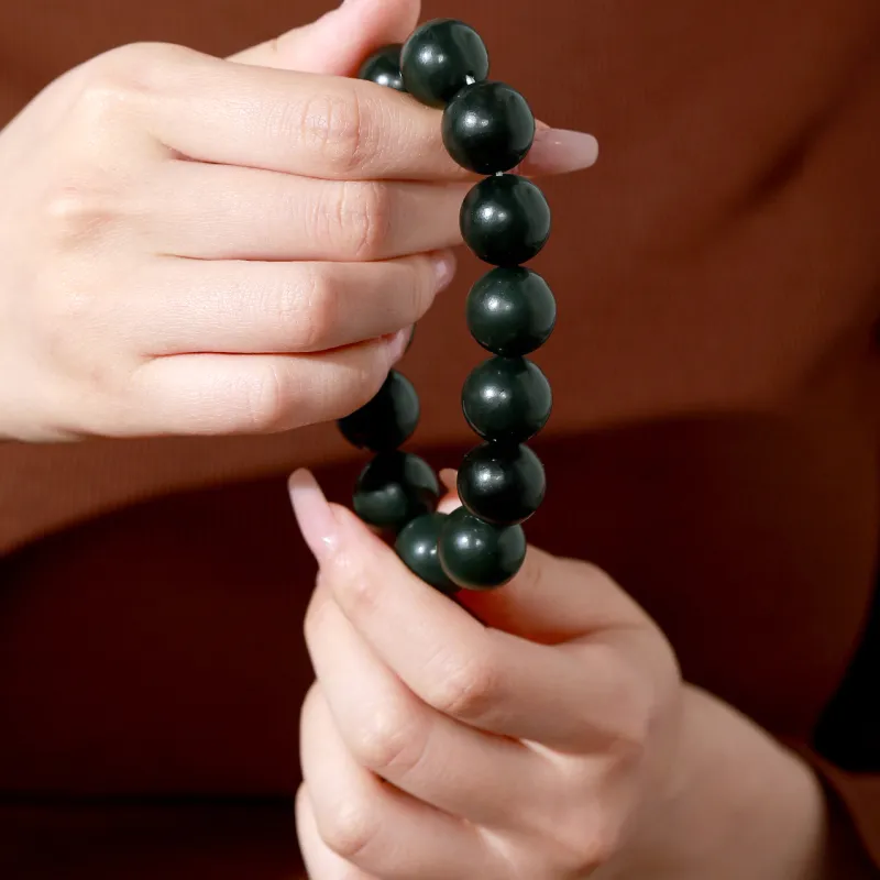 LIYUNMUXUE Hetian Jade Bracelets Green Jade Unisex-1
