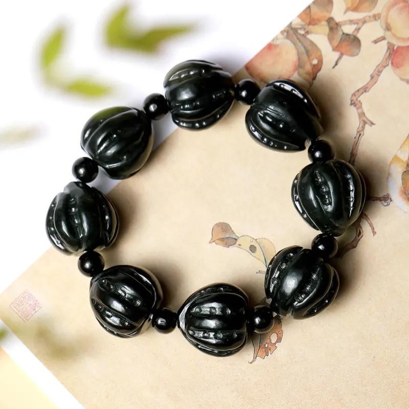 LIYUNMUXUE Hetian Jade Bracelets Green Jade Unisex-3