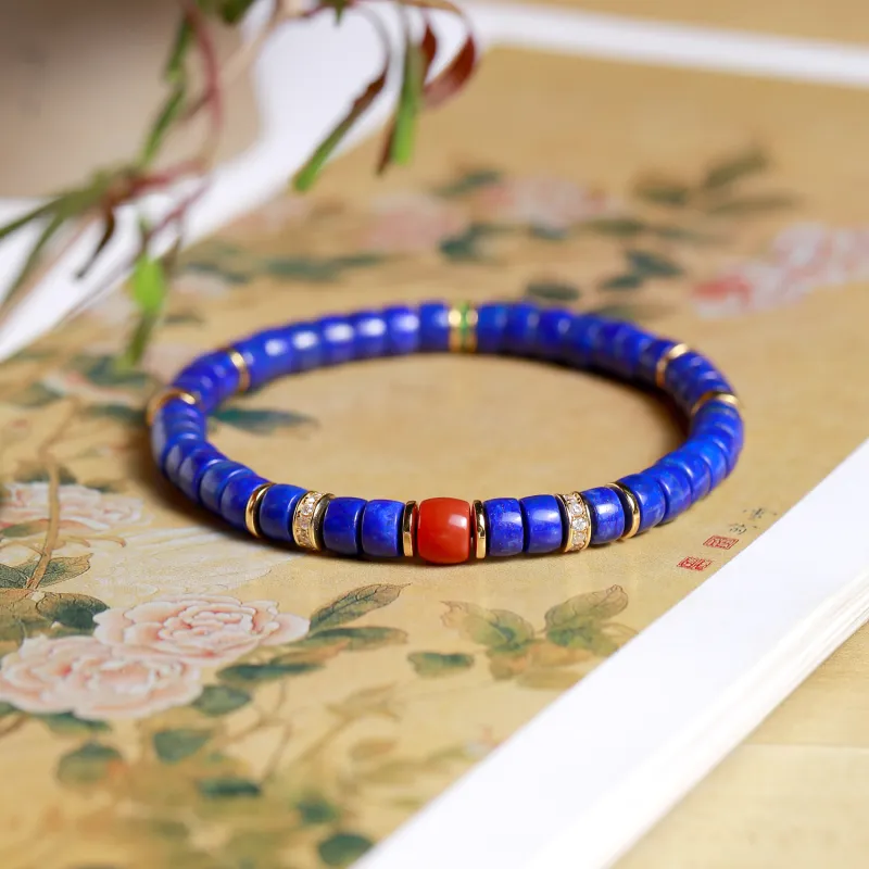 LIYUNMUXUE Lapis Lazuli Bracelets Unisex-3
