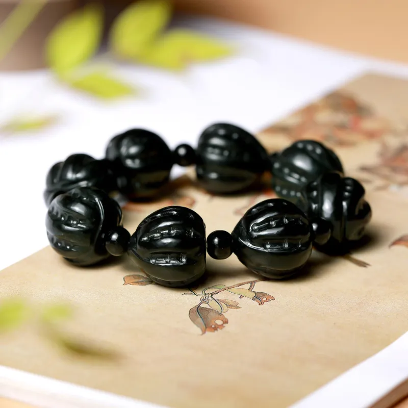 LIYUNMUXUE Hetian Jade Bracelets Green Jade Unisex-4