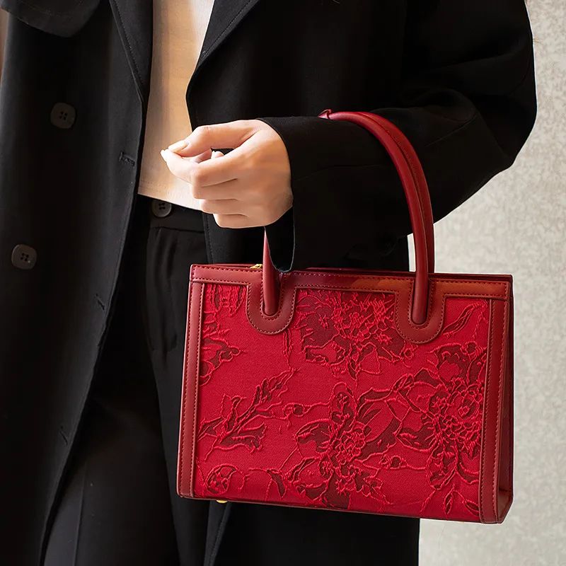 Vigno Synthetic Leather Handbags Shoulder Bag Crossbody Bag Women's Red-8
