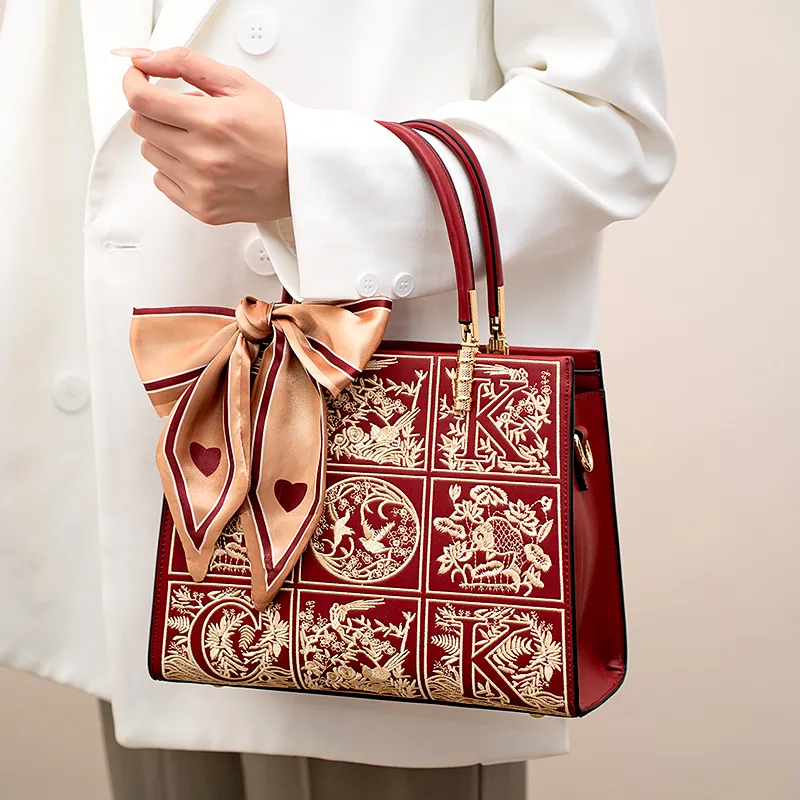 Vigno Synthetic Leather Handbag One Shoulder Crossbody Regular Women's Red-4