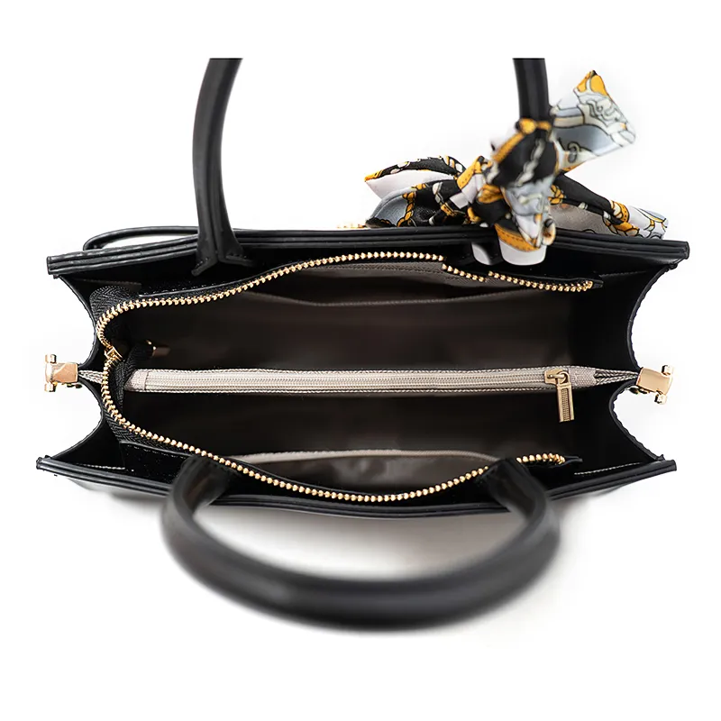 Vigno Synthetic Leather Handbag One Shoulder Crossbody Regular Women's Black-5