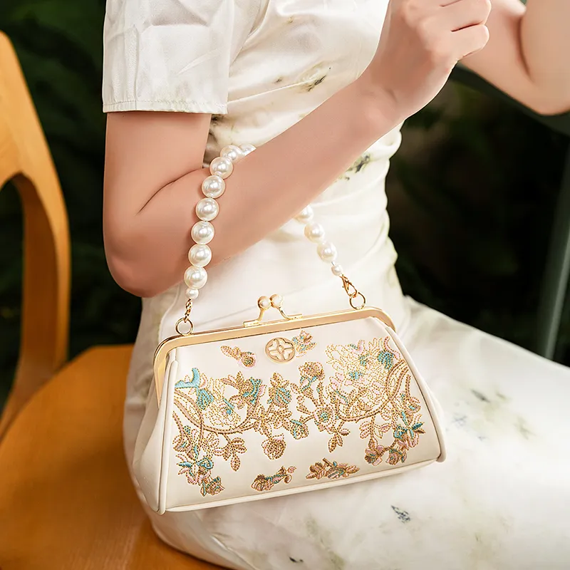 Vigno Synthetic Leather Handbag One Shoulder Crossbody Regular Women's Ecru-7