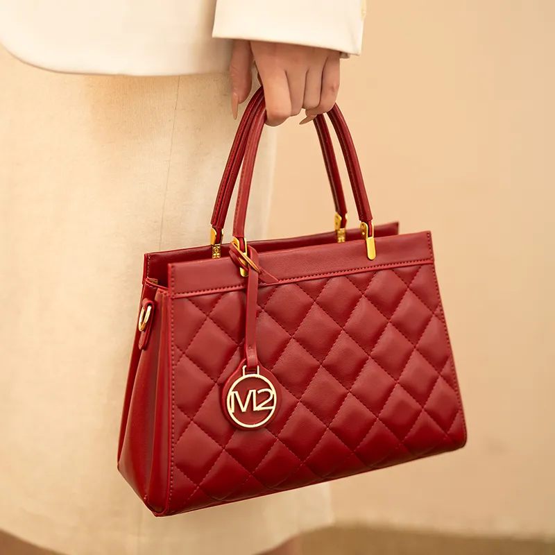 Vigno Synthetic Leather Handbag One Shoulder Crossbody Regular Women's Red-6