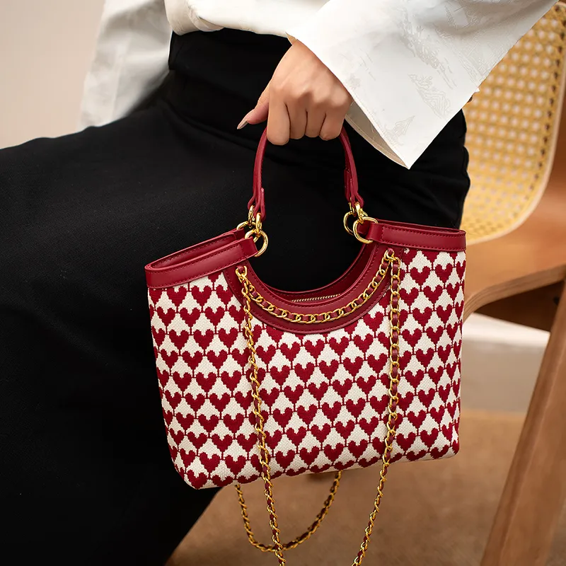Vigno Synthetic Leather Shoulder Bag Handbag Regular Women's Red-7