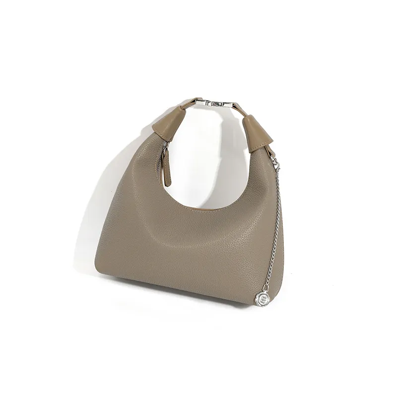 Vigno Synthetic Leather Shoulder Bag Crossbody Bag Women's Ecru/Pink/Elephant Gray/Black-2