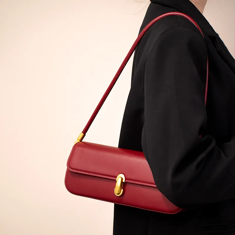 Vigno Synthetic Leather Handbag Regular Women's Red-5