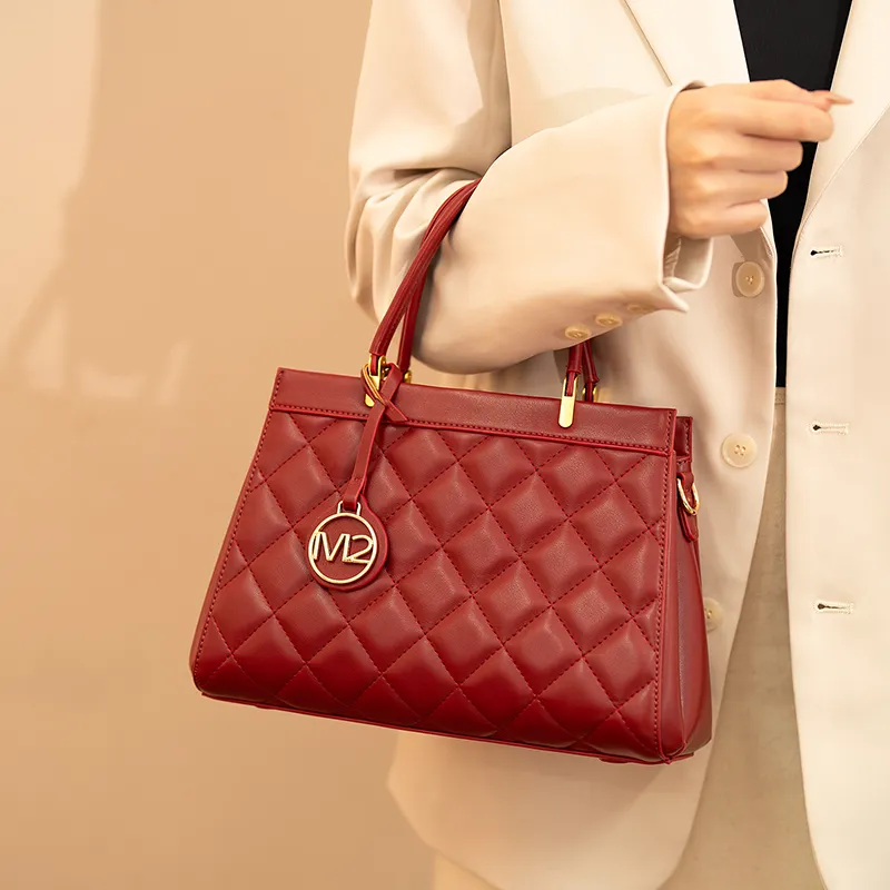 Vigno Synthetic Leather Handbag One Shoulder Crossbody Regular Women's Red-5