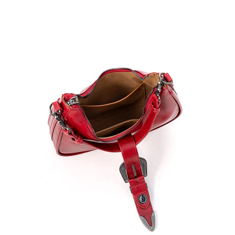 Vigno Synthetic Leather Shoulder Bag Handbag Regular Women's Red/Coffee-20
