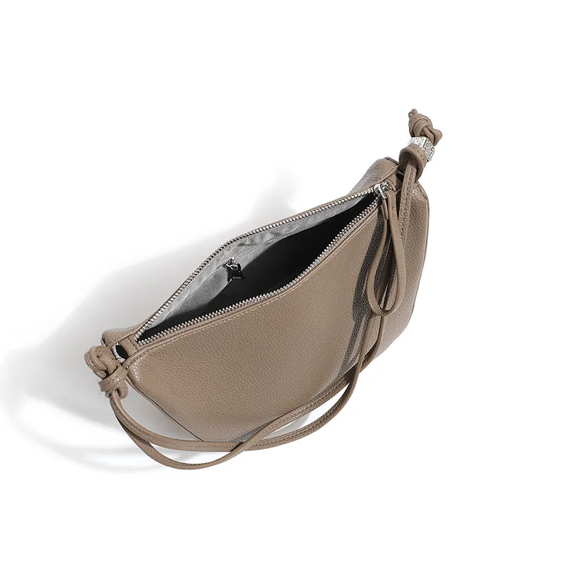 Vigno Synthetic Leather Shoulder Bag Regular Women's Elephant Gray/Black/Ecru/Brown-4