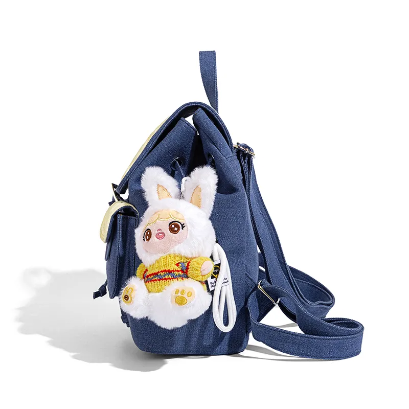 Vigno Synthetic Leather Backpack Women's Blue-3