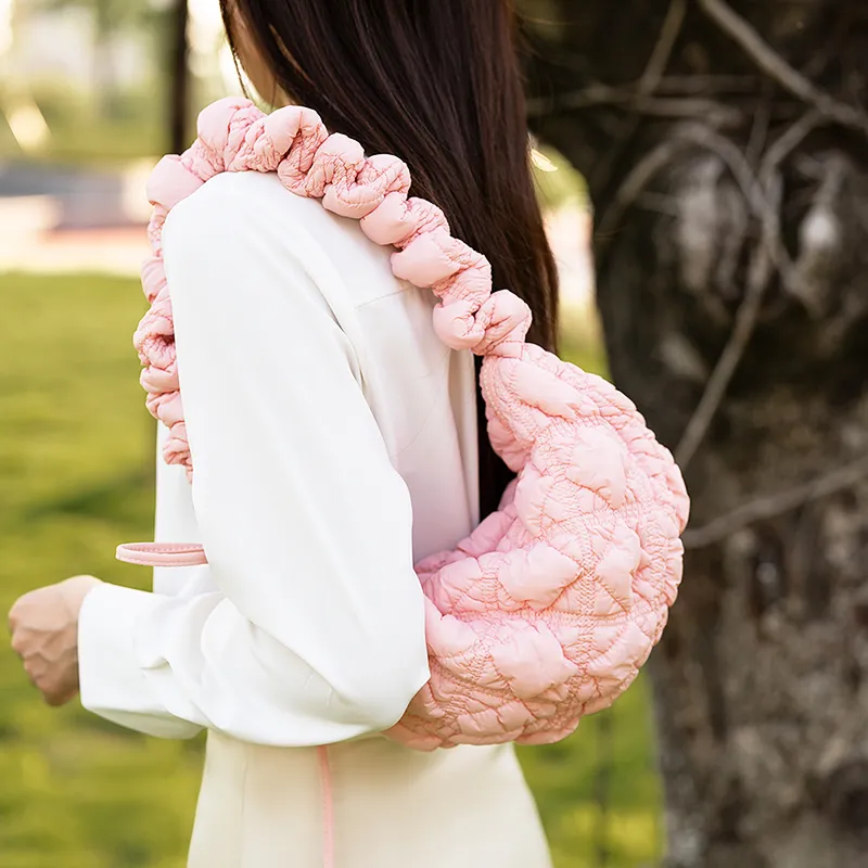 Vigno Soft Fabric Crossbody Bag, Shoulder Bag Women's White/Pink-10