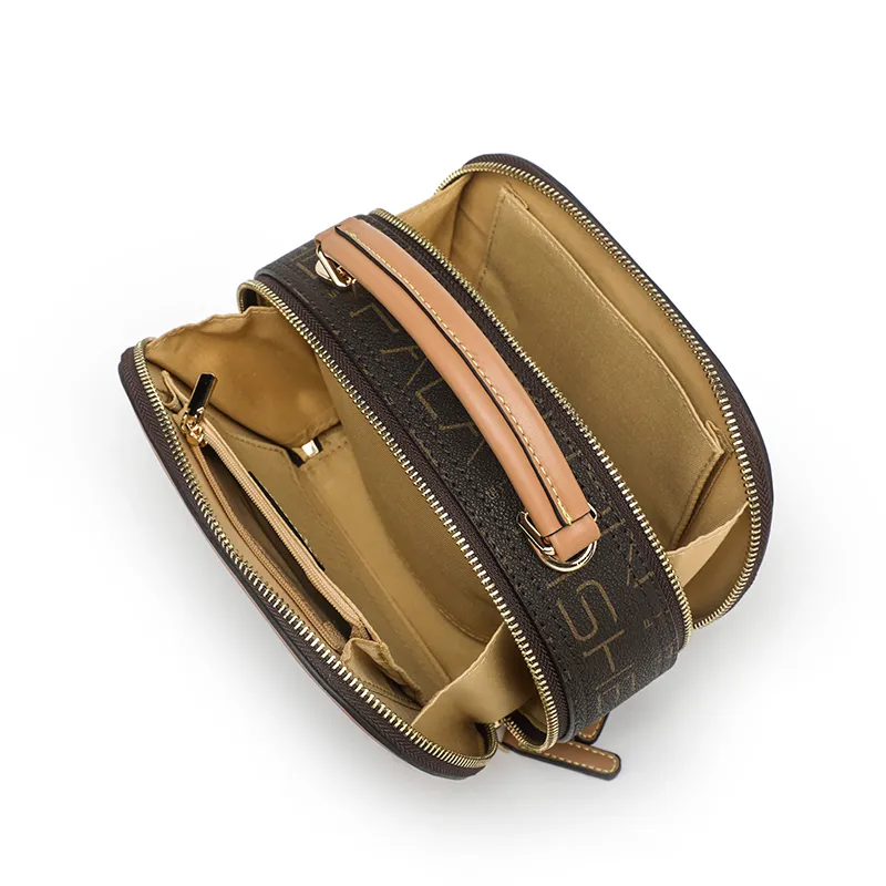 Vigno Synthetic Leather Shoulder Bag Crossbody Bag Handbag Regular Women's Brown/Ecru/Coffee-5