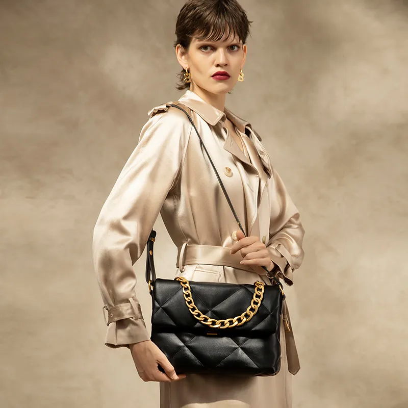 Vigno Synthetic Leather One Shoulder Crossbody Small Square Bag Regular Women's Black-6