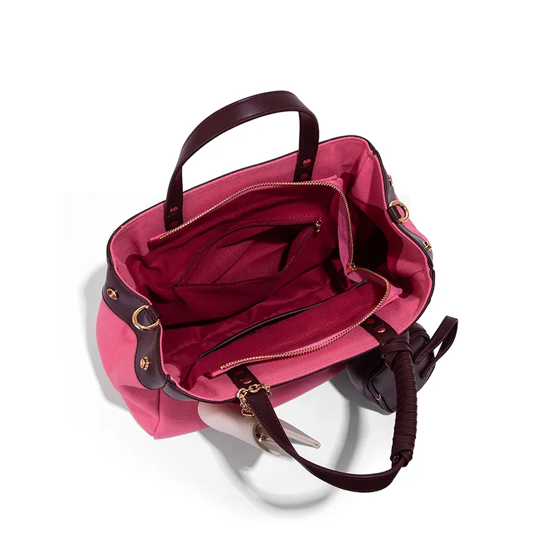 Vigno Canvas Handbag, One Shoulder, Crossbody Bag Women's Multicolor-8