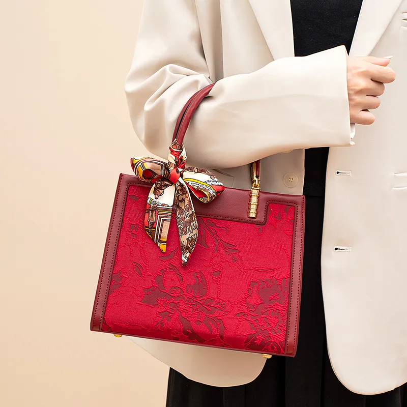 Vigno Synthetic Leather Handbag One Shoulder Crossbody Regular Women's Red-6