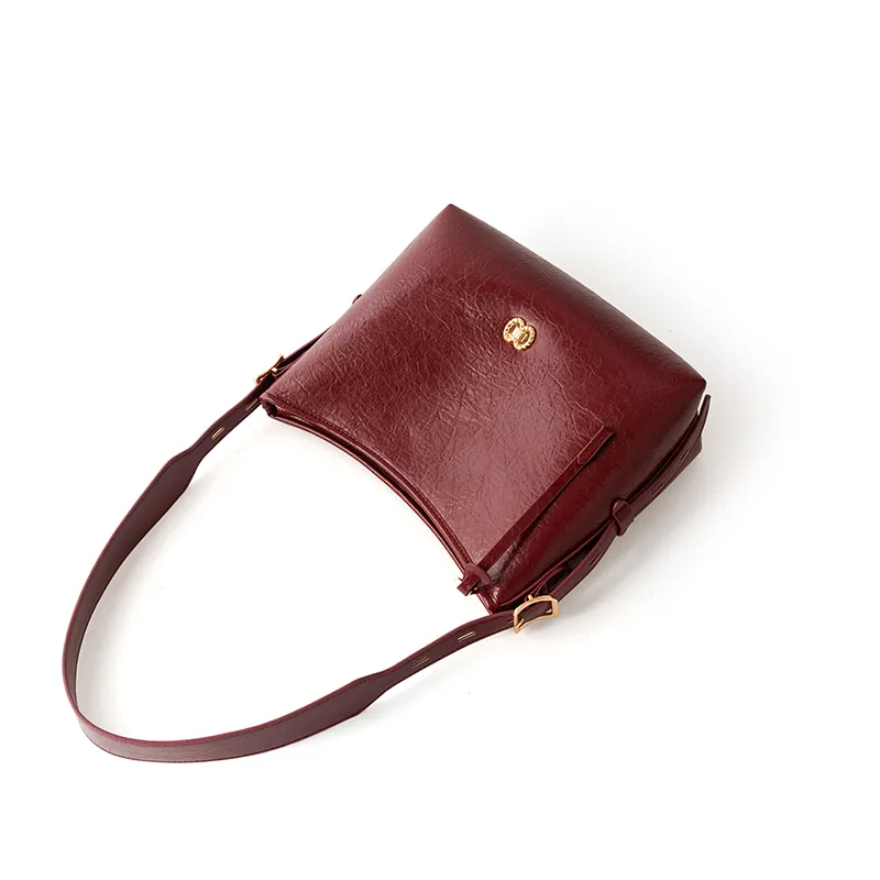 Vigno Synthetic Leather One Shoulder Bag Women's Red-2