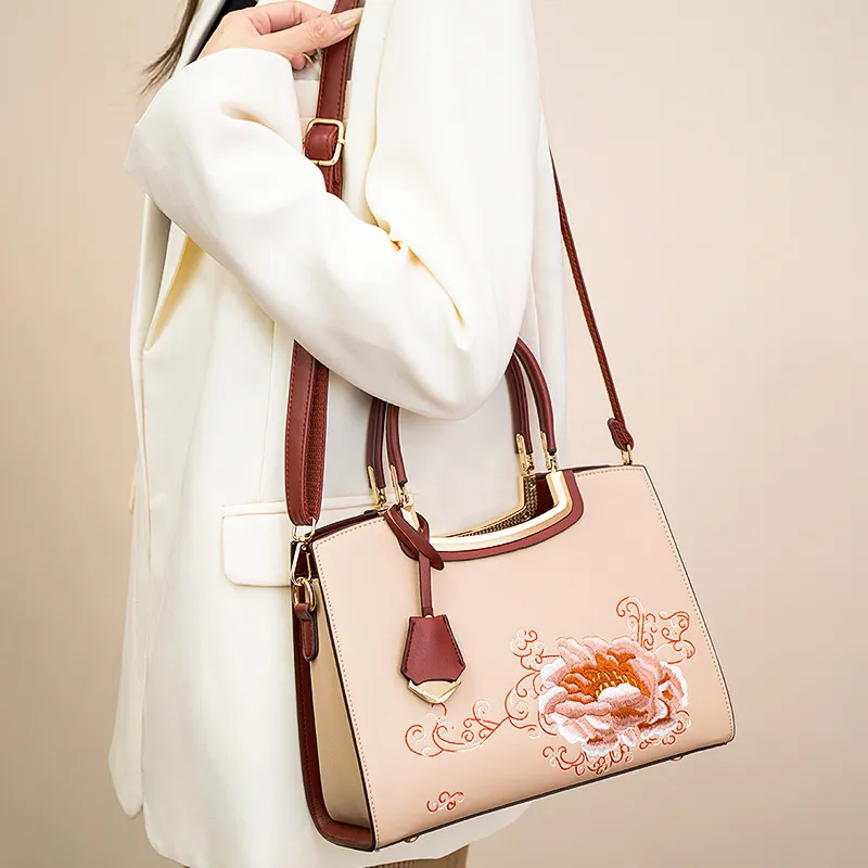 Vigno Synthetic Leather Handbag, One Shoulder, Crossbody Bag Regular Women's Apricot-4