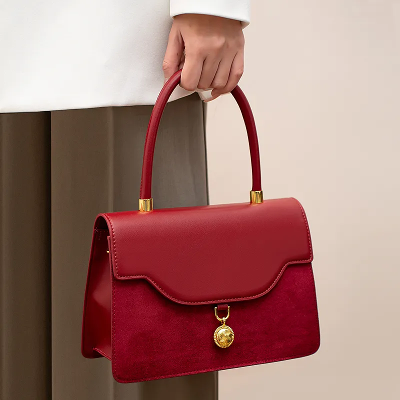 Vigno Synthetic Leather One Shoulder Handbags Regular Women's Red-3