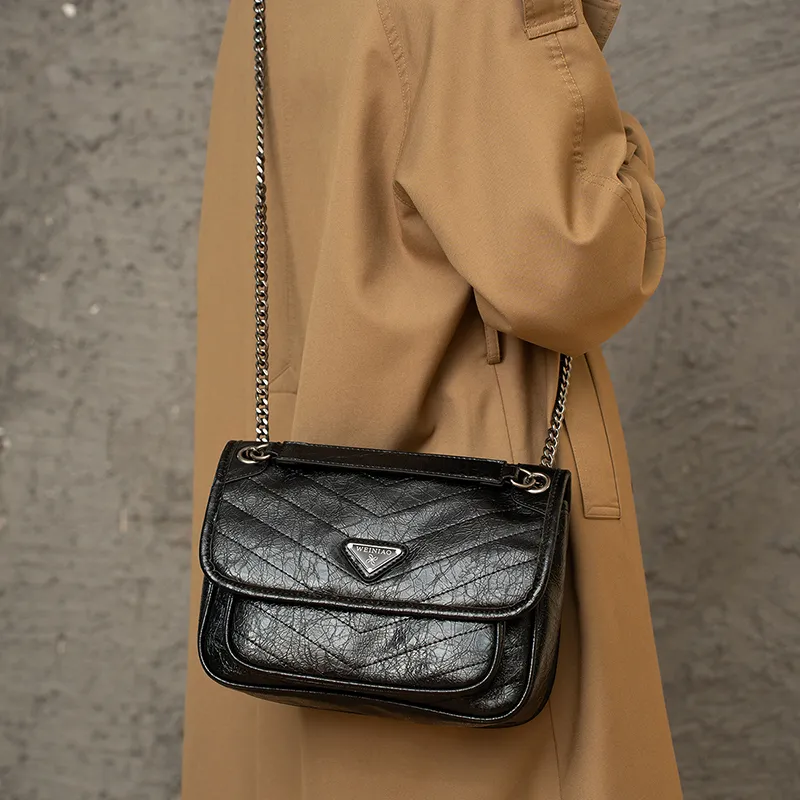 Vigno Synthetic Leather One Shoulder Handbags Regular Women's Black-34