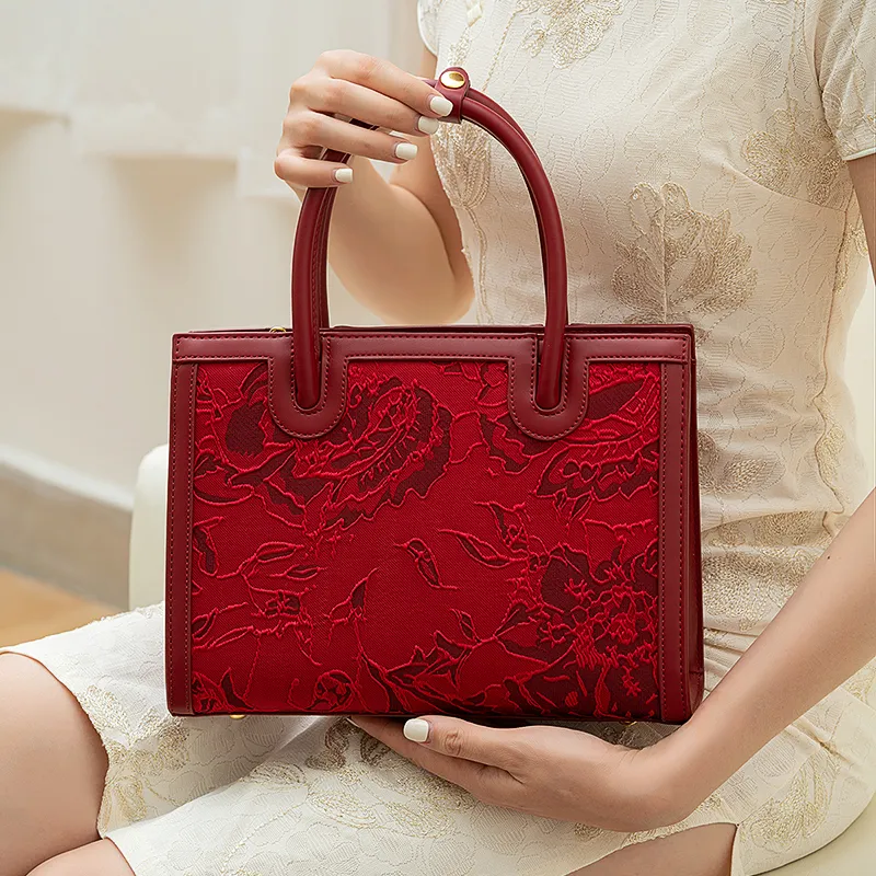 Vigno Synthetic Leather Handbags Shoulder Bag Crossbody Bag Women's Red-7