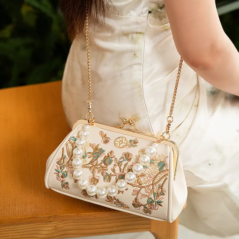 Vigno Synthetic Leather Handbag One Shoulder Crossbody Regular Women's Ecru-10