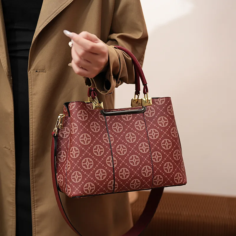 Vigno Synthetic Leather Handbags Shoulder Bags Regular Women's Red-6