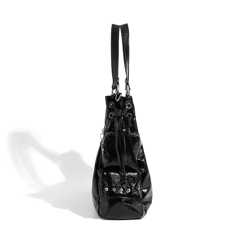 Vigno Synthetic Leather Shoulder Bag, Handbag Women's Black/Red/White-4