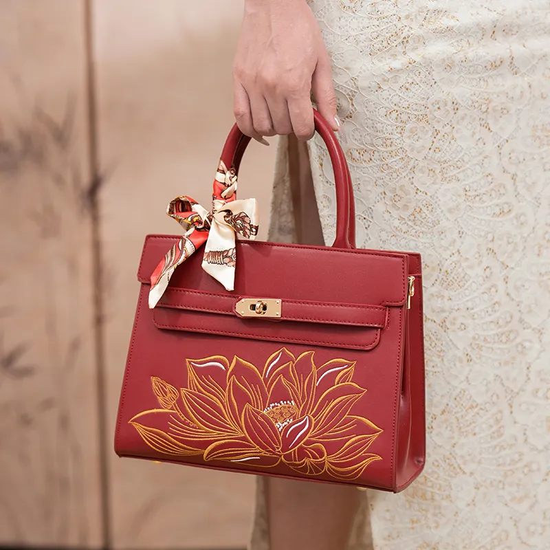 Vigno Synthetic Leather Shoulder Bag Crossbody Bag Handbag Medium Size Women's Red-22