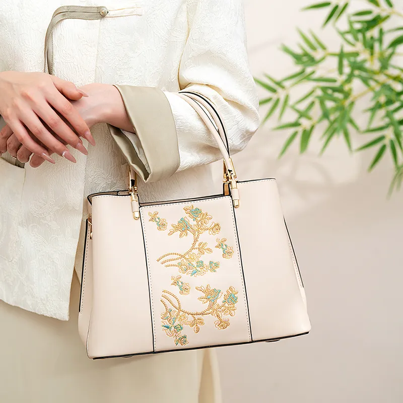 Vigno Synthetic Leather Mom Handbag, One Shoulder Bag Women's Apricot-5