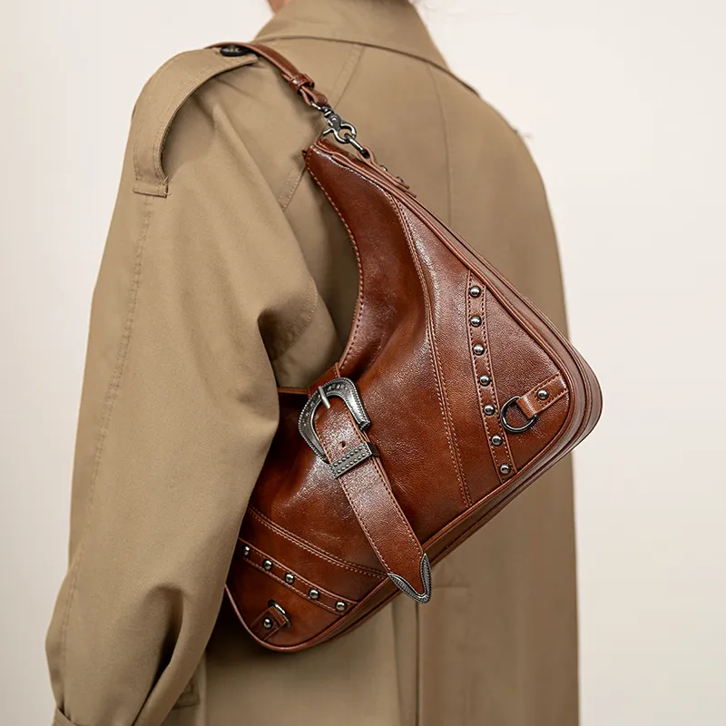 Vigno Synthetic Leather Shoulder Bag Handbag Regular Women's Red/Coffee-14
