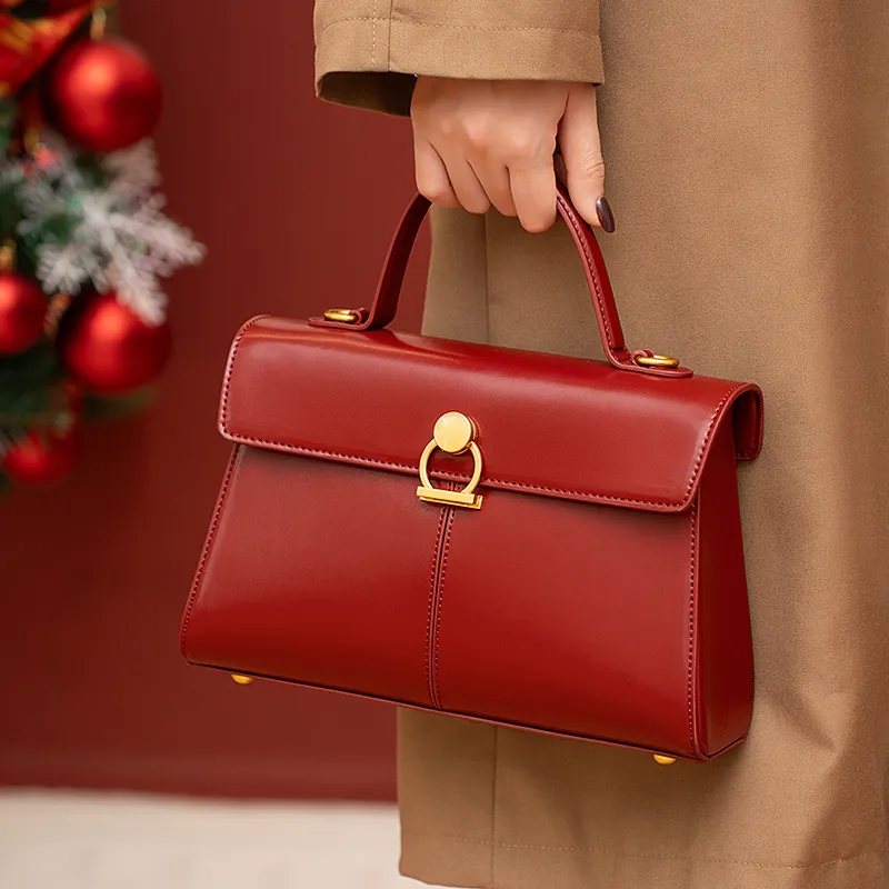 Vigno Synthetic Leather Handbag, One Shoulder, Crossbody Bag Regular Women's Red-8