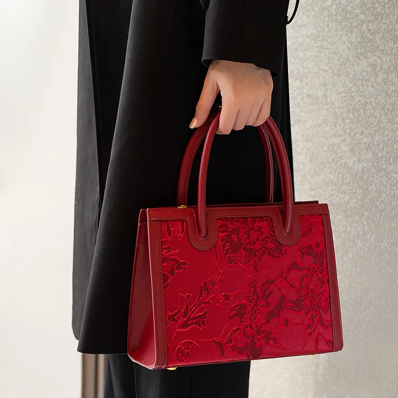 Vigno Synthetic Leather Handbags Shoulder Bag Crossbody Bag Women's Red-9