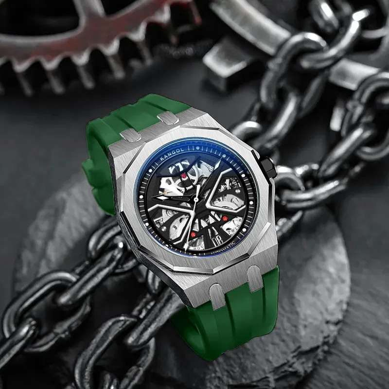 KANGOL Automatic Mechanical Movement Watch Men's Watches Cut-Out Dial-28