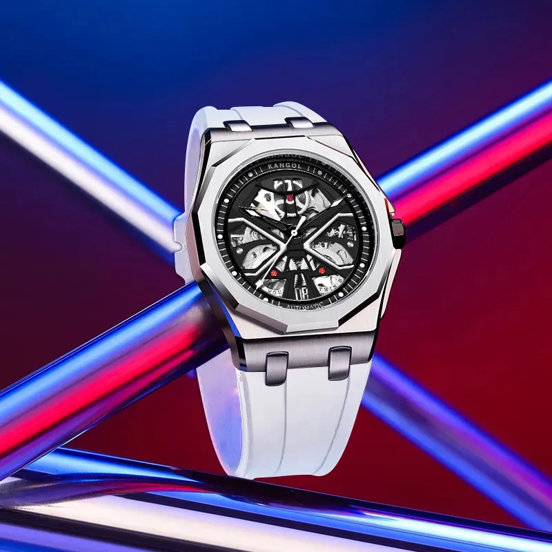 KANGOL Automatic Mechanical Movement Watch Men's Watches Cut-Out Dial-14