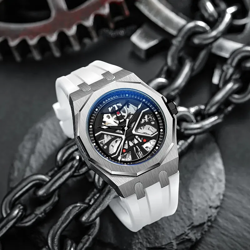 KANGOL Automatic Mechanical Movement Watch Men's Watches Cut-Out Dial-10