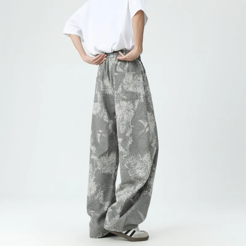 URBAN AUTHENTIC Casual Pants Unisex Pattern Gray-2