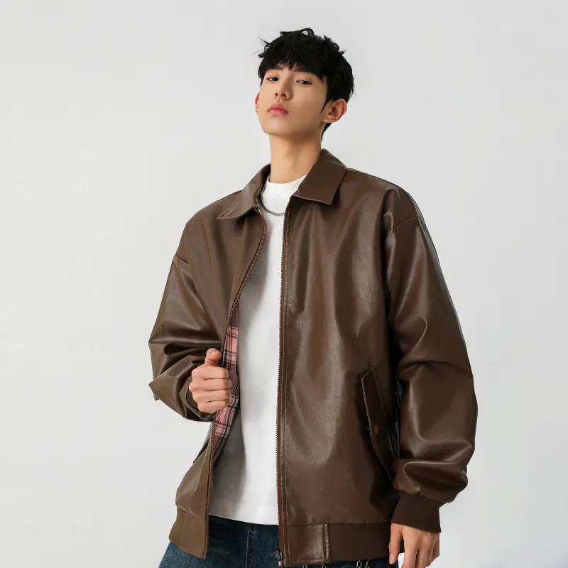 URBAN AUTHENTIC Leather Jacket Unisex-5