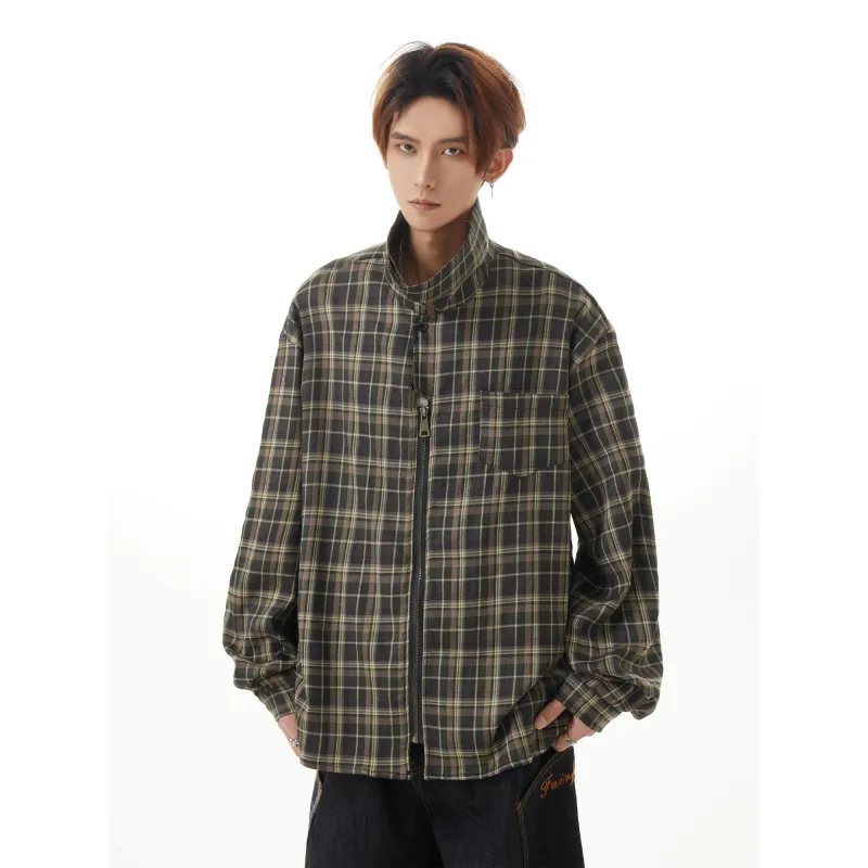 URBAN AUTHENTIC Shirt Unisex Green Plaid-2