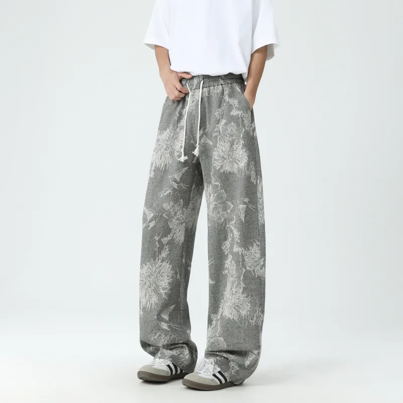 URBAN AUTHENTIC Casual Pants Unisex Pattern Gray-3