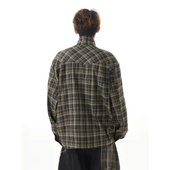URBAN AUTHENTIC Shirt Unisex Green Plaid