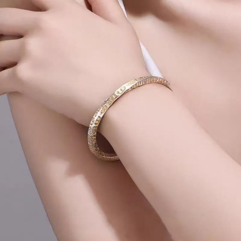 Two Joys 999 Fine Silver Bangles Unisex-2