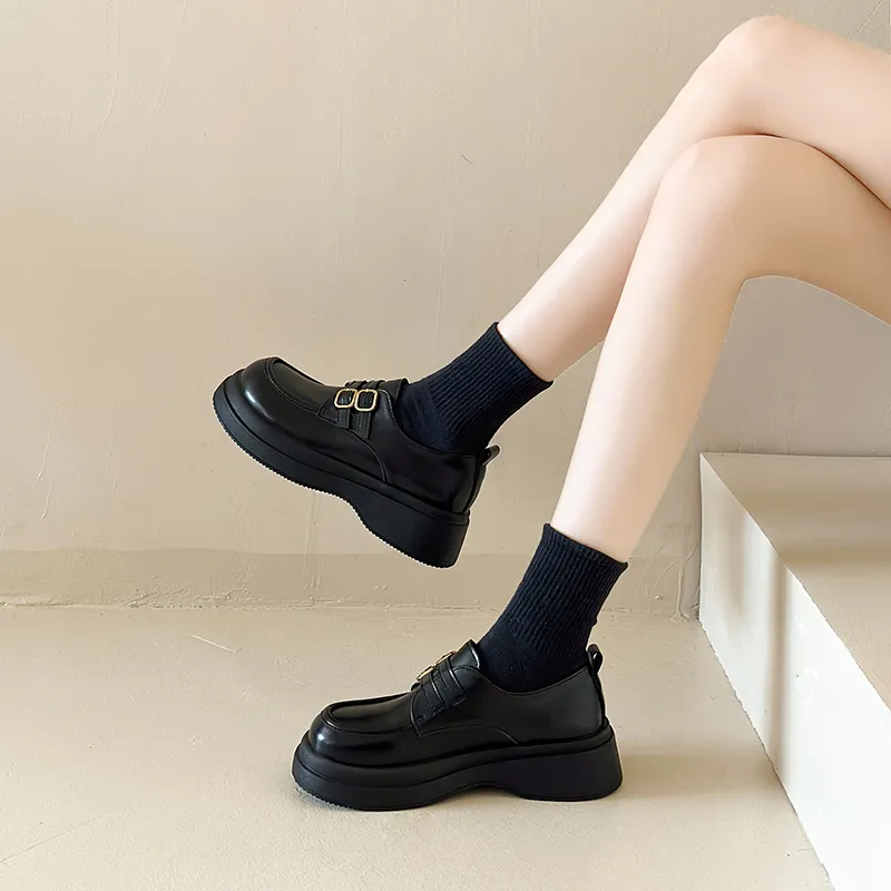 EEueeczs Loafers Women's Black/Brown-4