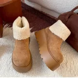 EEueeczs Warm Height Increasing Short Snow Boots Women's