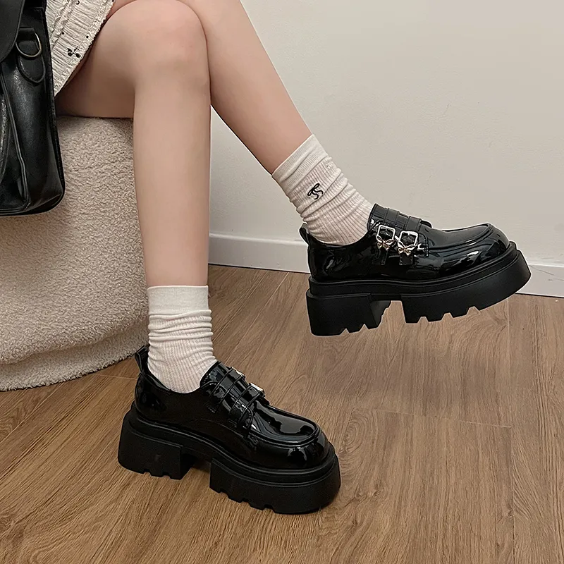 SHUXIAOBEI Casual Single Shoes 4.5 Cm Women's Classic Black-4