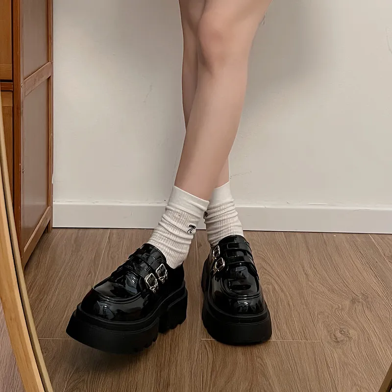 SHUXIAOBEI Casual Single Shoes 4.5 Cm Women's Classic Black-3