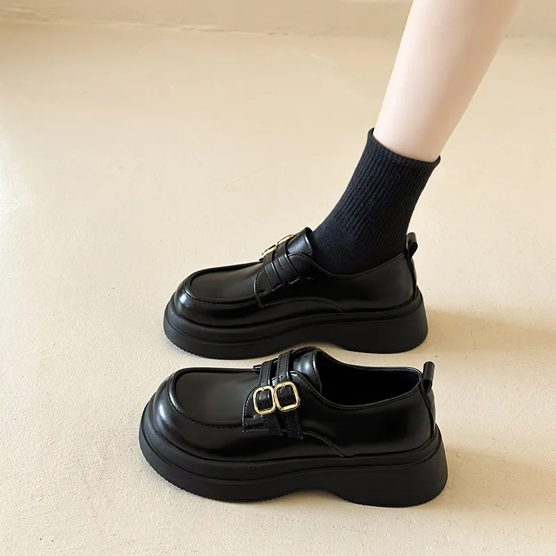 EEueeczs Loafers Women's Black/Brown-1
