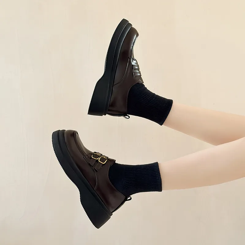 EEueeczs Loafers Women's Black/Brown-12