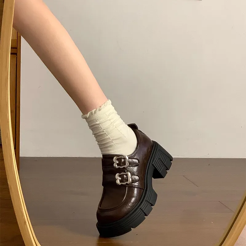 EEueeczs Chunky Heel High Heels 6.5cm Women's-12